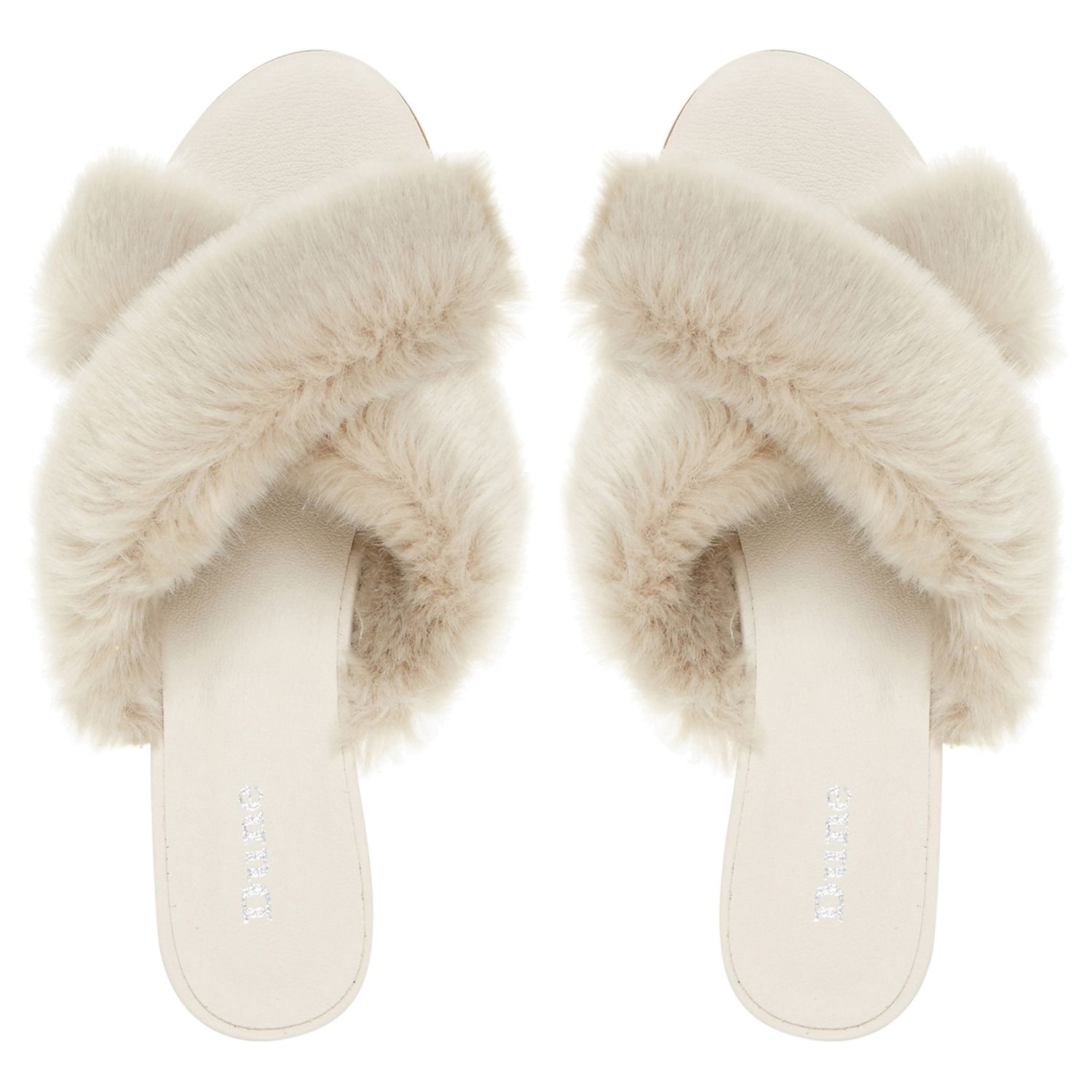 Dune Livvia Fluffy Slider Sandals, Grey at John Lewis & Partners