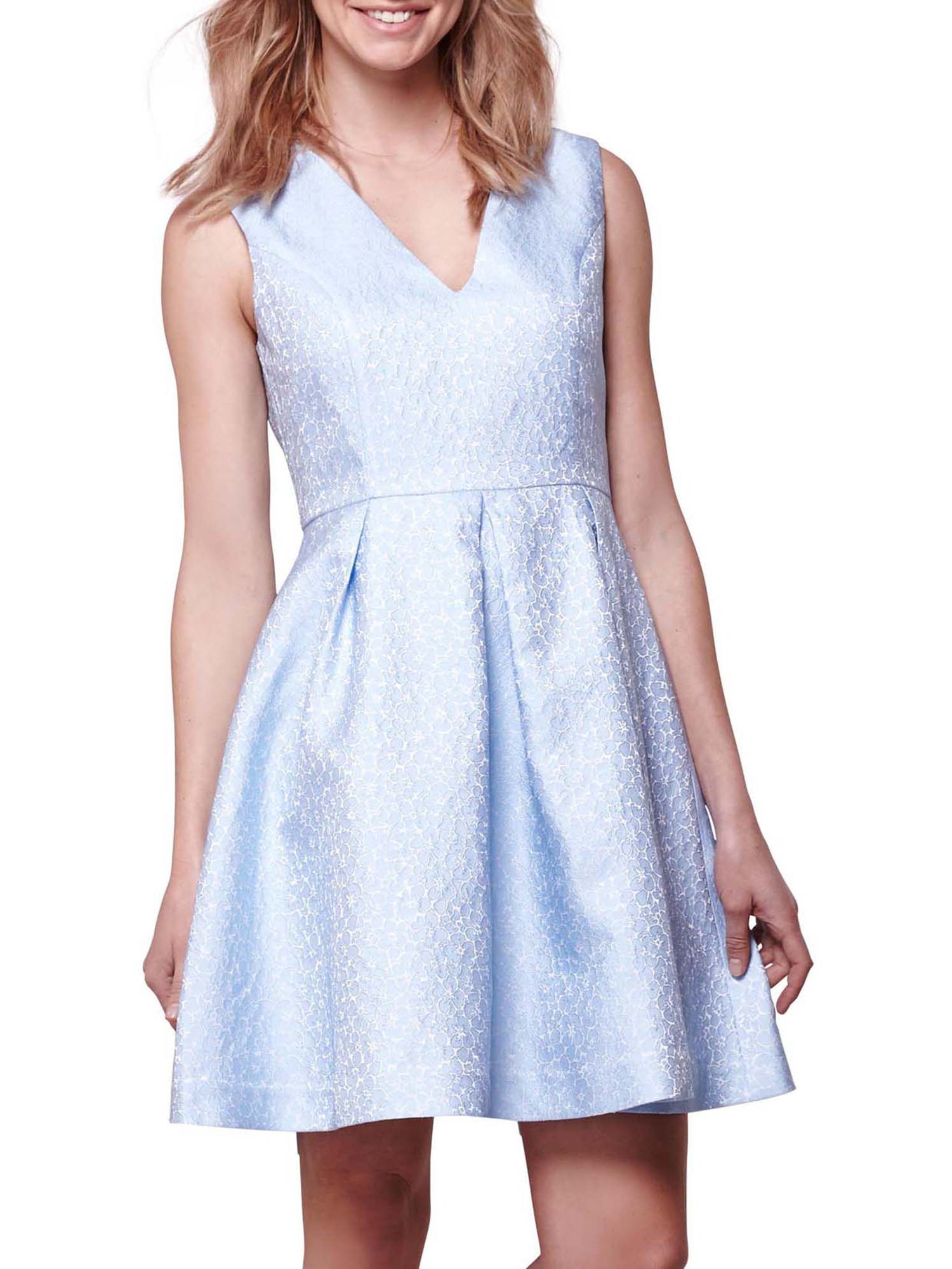 Yumi Jacquard Occasion Dress, Blue at John Lewis & Partners