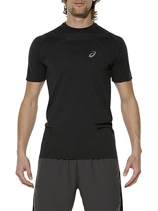 Asics Seamless Short Sleeve Men's Running T-Shirt, Black