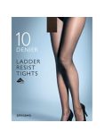 John Lewis & Partners 10 Denier Smooth Ladder Resist Tights, Pack of 1, Nearly Black