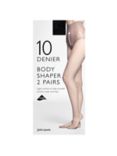 John Lewis & Partners 10 Denier Bodyshaper Sheer Tights, Pack of 2