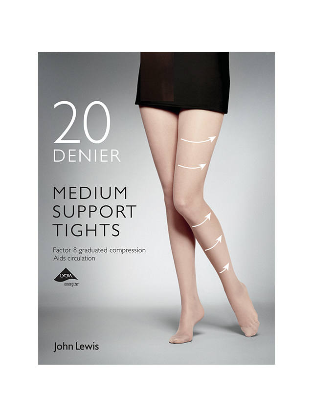 John Lewis Synthetic 20 Denier Medium Support Tights in Black Womens Clothing Hosiery Tights and pantyhose 