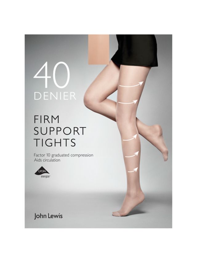 John Lewis 40 Denier Firm Support Tights, Nude, S