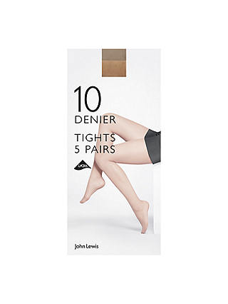 John Lewis & Partners 10 Denier Sheer Tights, Pack of 5