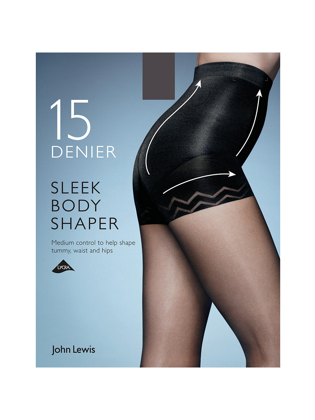 John Lewis 15 Denier Sleek Body Shaper Tights, Nearly Black