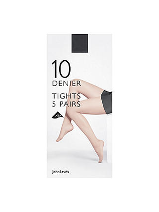 John Lewis & Partners 10 Denier Sheer Tights, Pack of 5
