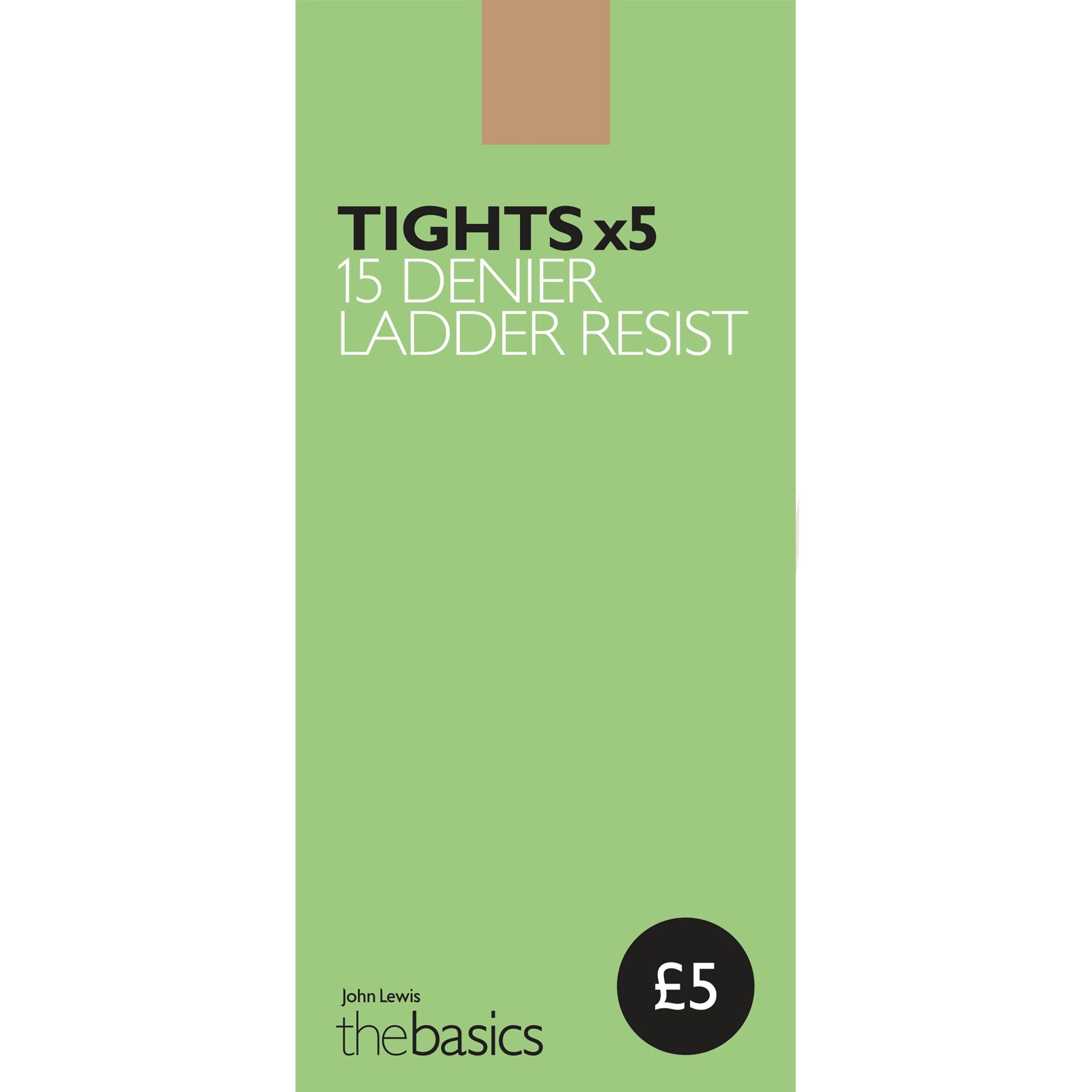 John Lewis & Partners 15 Denier Ladder Resist Tights, Pack of 5