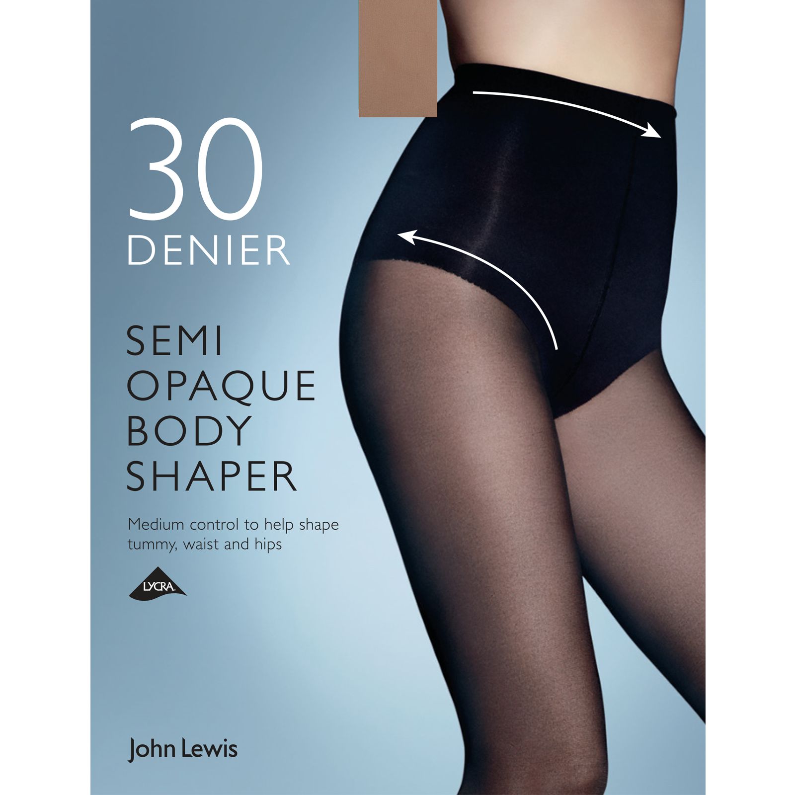 John Lewis 15 Denier elegante Body Shaper Calzas X-Grande Negro Nuevo