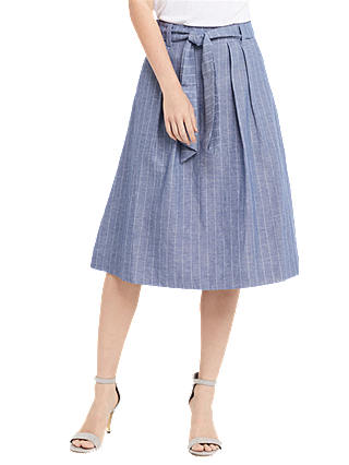 Oasis Stripe Midi Skirt, Blue