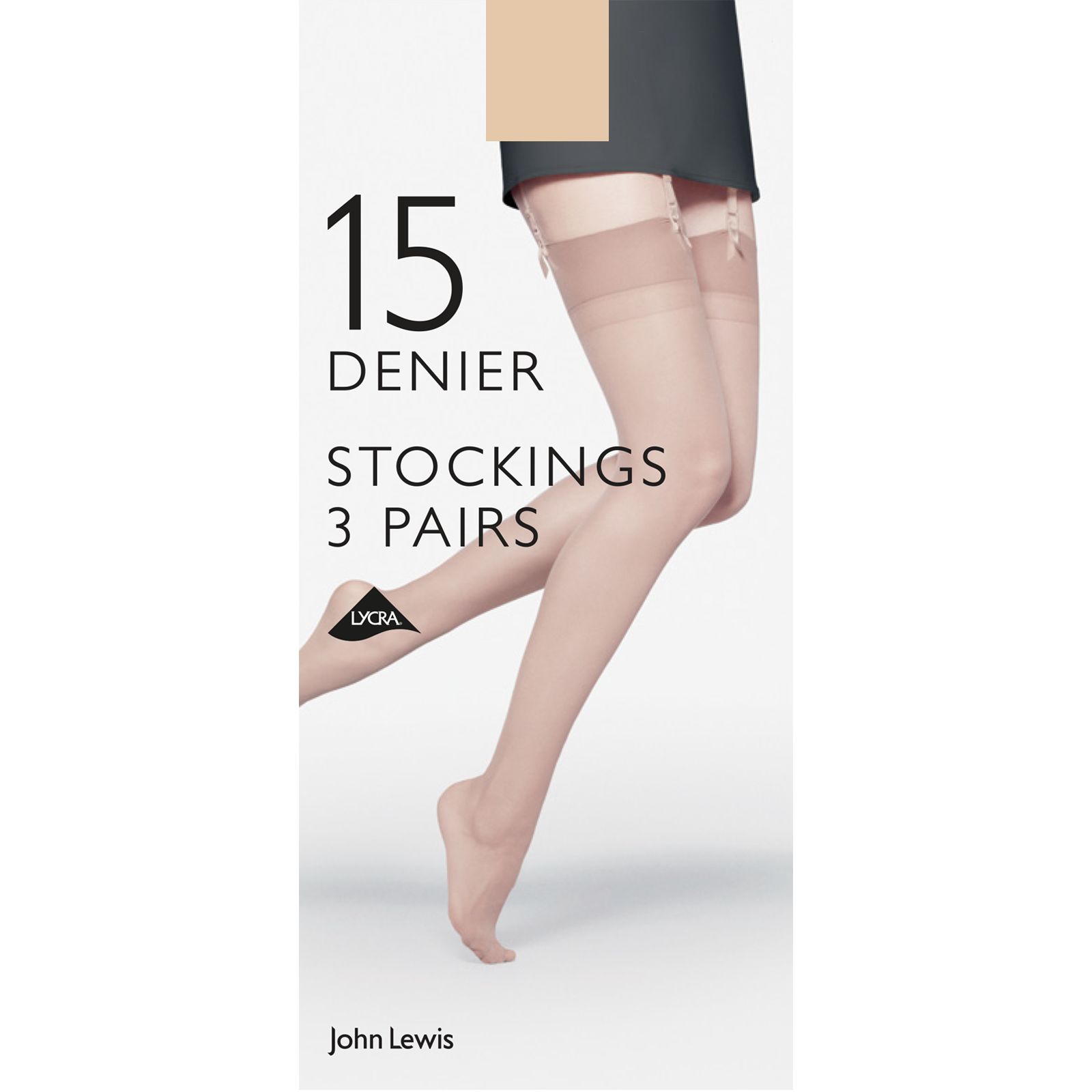 John Lewis 15 Denier Sheer Stockings, Pack of 3