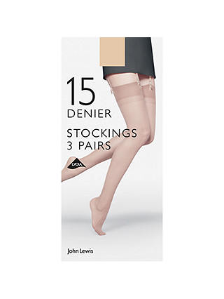John Lewis 15 Denier Sheer Stockings, Pack of 3