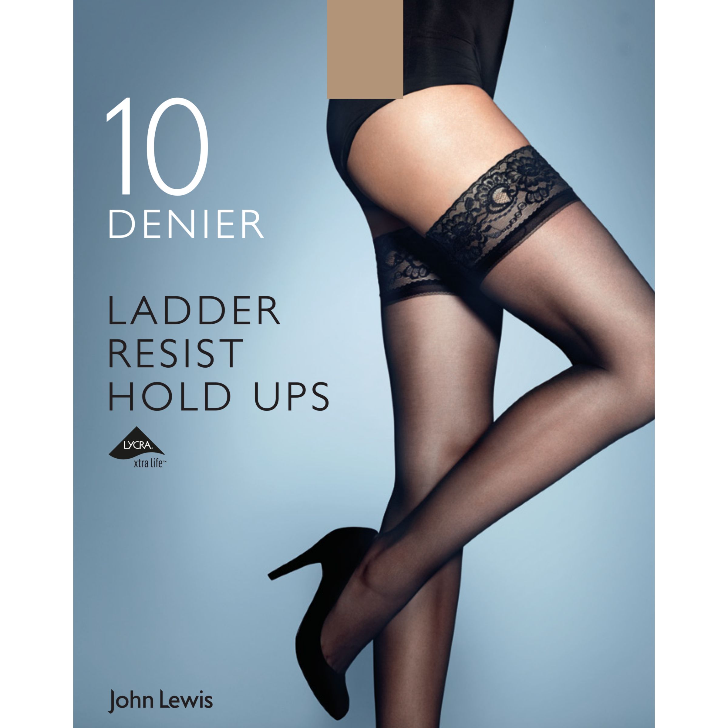 John Lewis & Partners 10 Denier Ladder Resist Hold Ups, Pack of 1