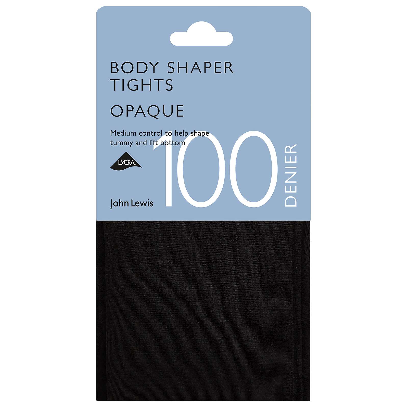 John Lewis & Partners 100 Denier Bodyshaper Opaque Tights, Black at ...