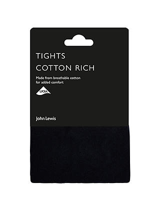 John Lewis 100 Denier Opaque Cotton Rich Tights