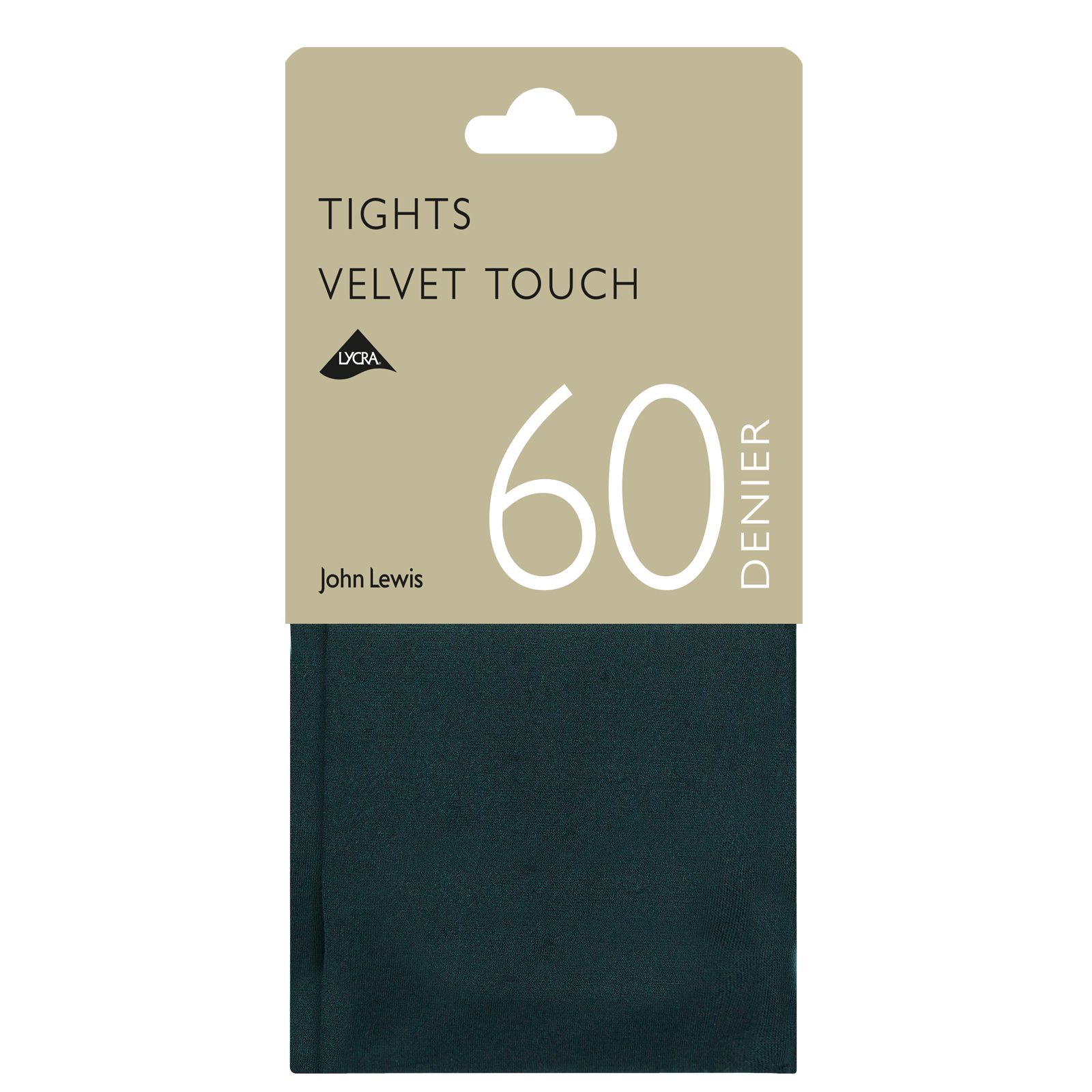 John Lewis & Partners 60 Denier Velvet Touch Opaque Tights, Green, L