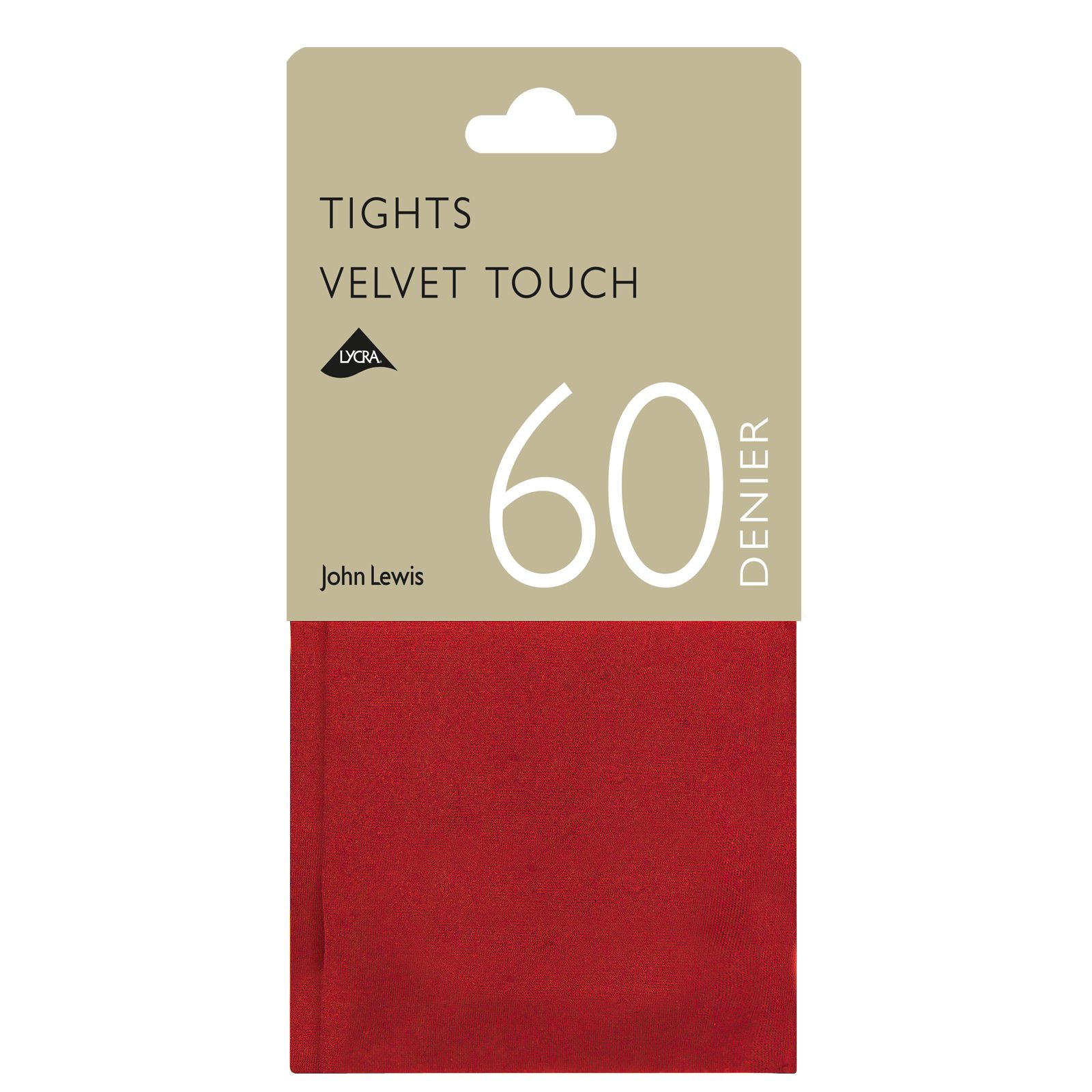 John Lewis & Partners 60 Denier Velvet Touch Opaque Tights, Red, XL