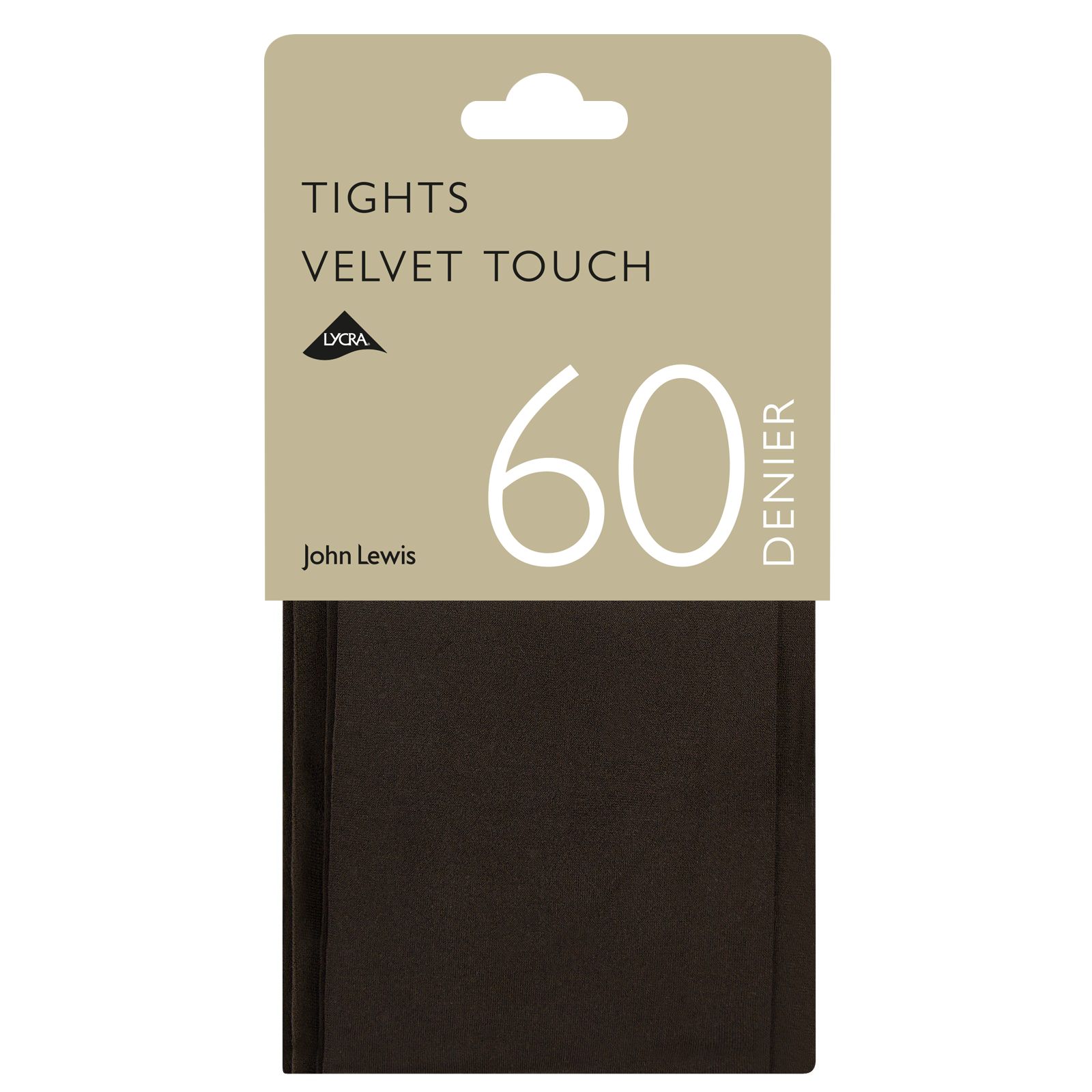 John Lewis & Partners 60 Denier Velvet Touch Opaque Tights, Brown, XL