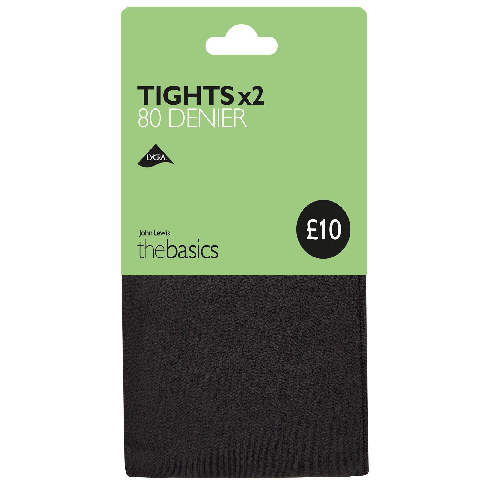 John Lewis 80 Denier Opaque Tights, Pack of 2
