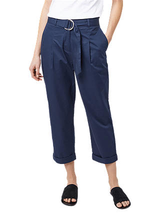 Warehouse Pleated Casual Trousers, Navy
