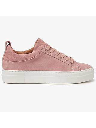 Pieces Paulina Suede Trainers, Ash Rose
