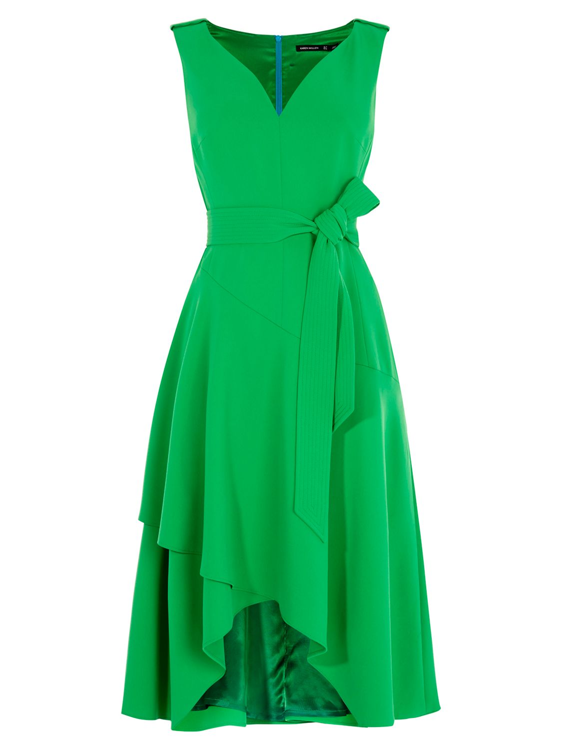 Karen Millen Fluid Day Dress, Green at John Lewis & Partners