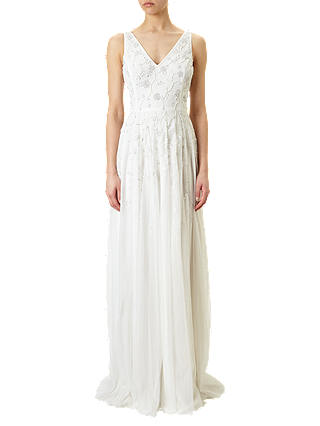 Adrianna Papell Sleeveless Beaded Ball Gown, Ivory