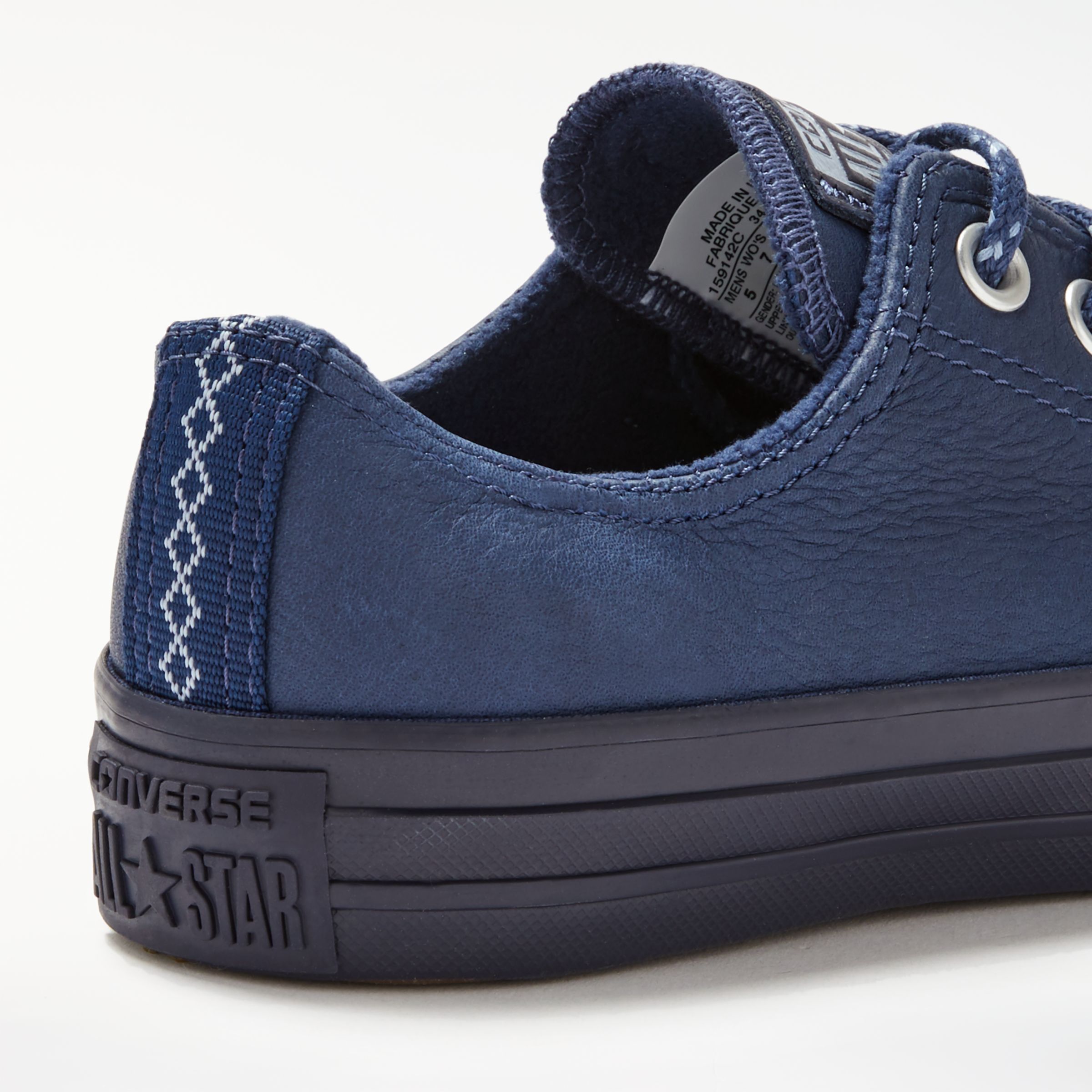 converse navy leather shoes