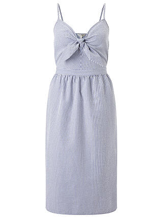 Miss Selfridge Stripe Knot Dress, Blue