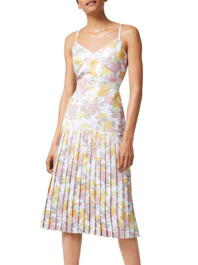 Warehouse Floral Metallic Dress, Multi, 6
