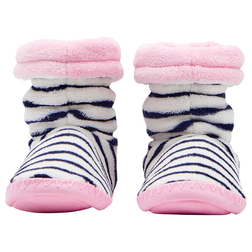 Joules Children's Padabout Stripe Slippers, Pink, S