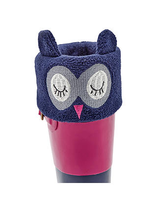 Little Joule Children's Owl Smile Welly Socks, Navy