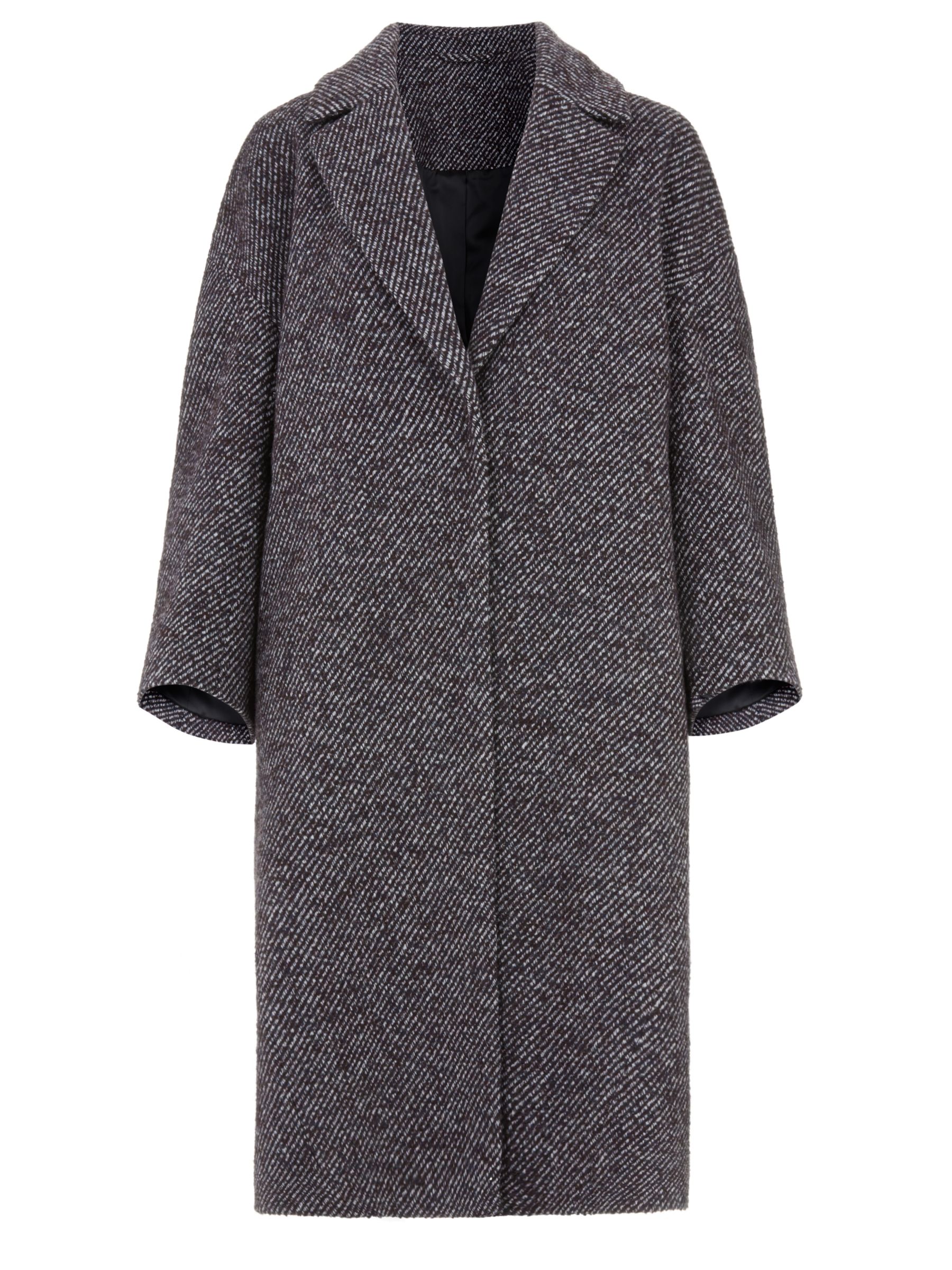 Kin Cocoon Coat, Grey/Multi at John Lewis & Partners