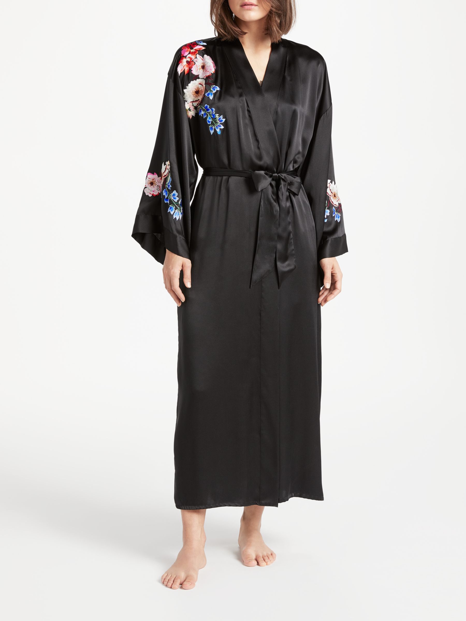 black silk dressing gown