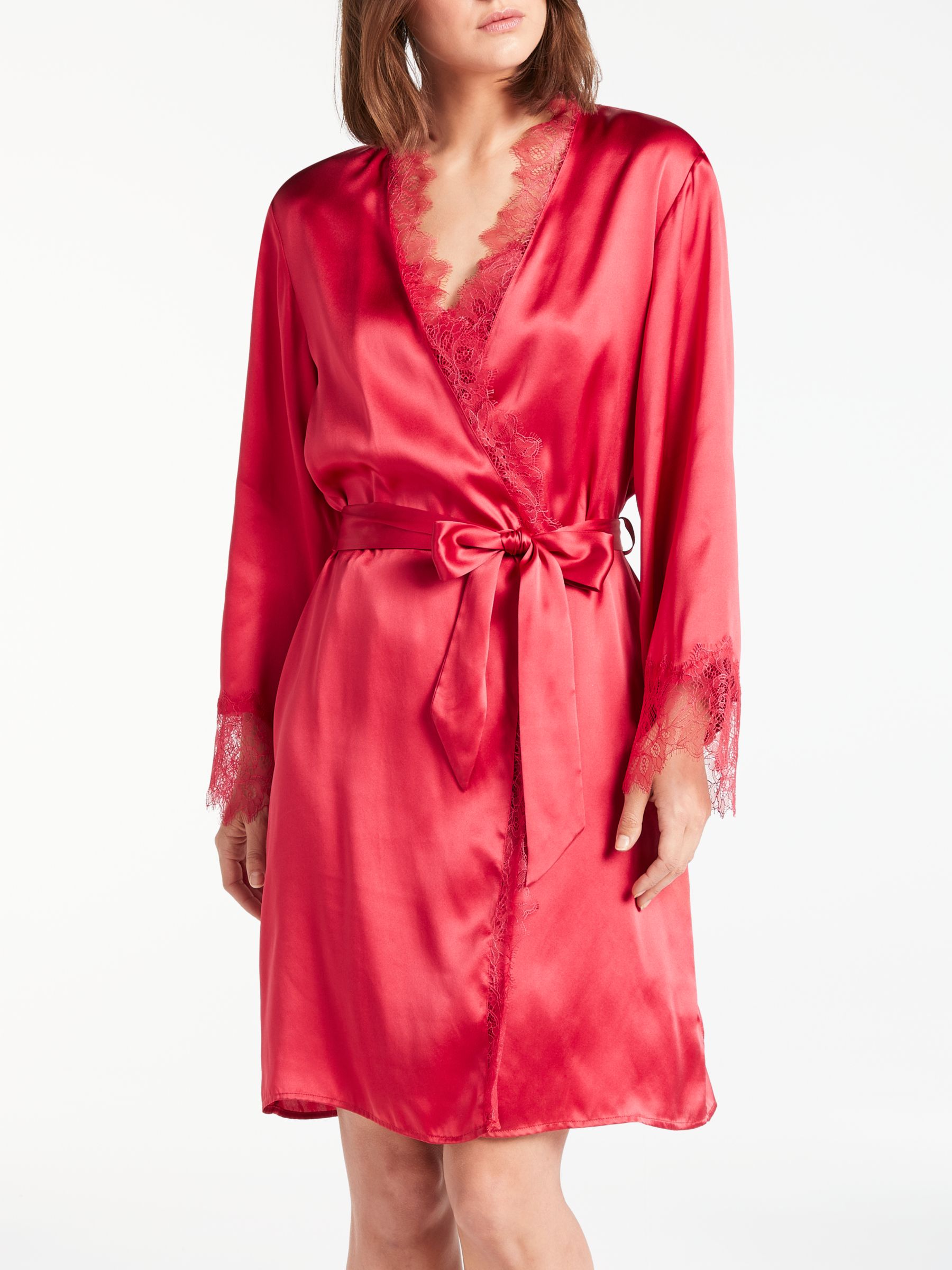 red dressing gown silk