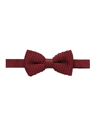 John Lewis Heirloom Collection Boys' Knit Bow Tie, Burgundy