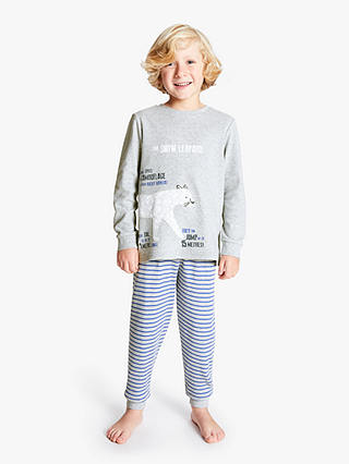 John Lewis & Partners Children's Santa Jaws Pyjamas, Pack of 2, Blue/Multi