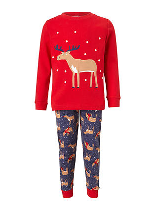 John Lewis Children's Christmas Reindeer Pyjamas, Multi