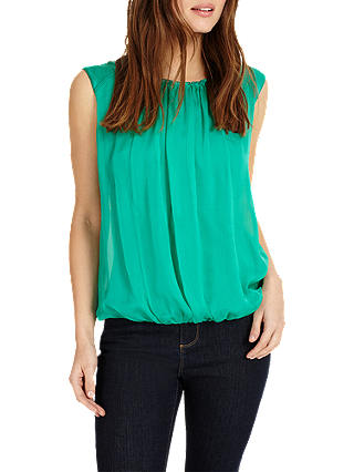 Phase Eight Riley Pleat Front Silk Blouse, Green