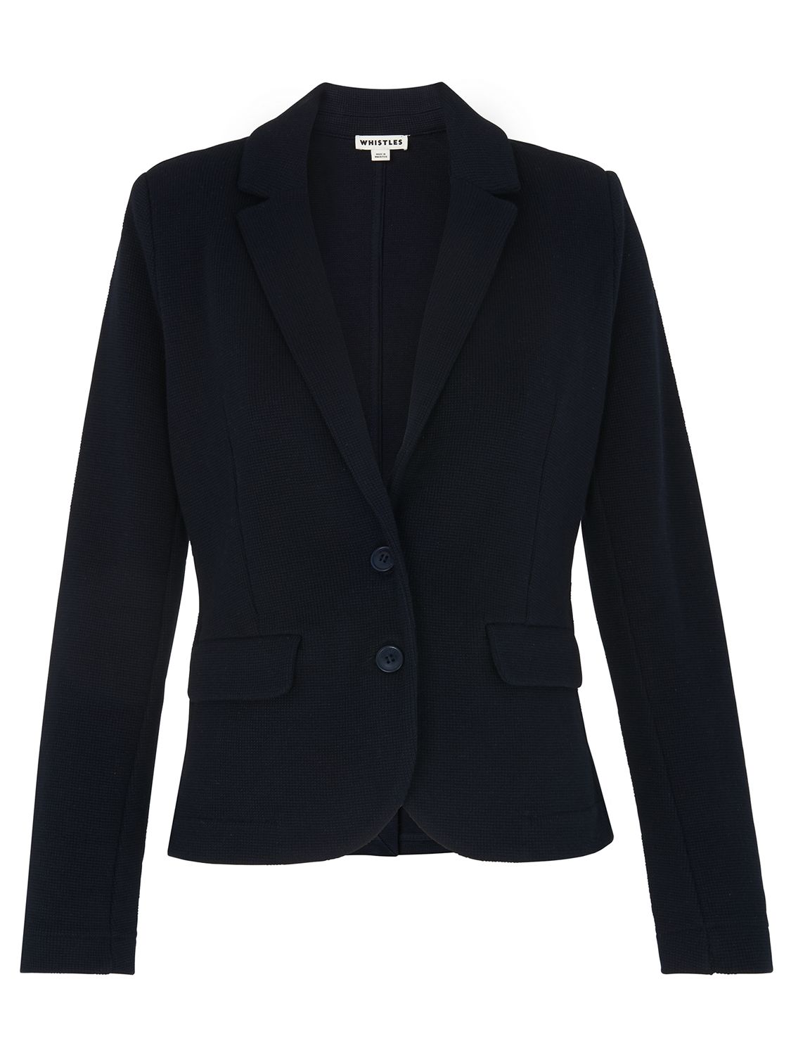 Whistles Slim Jersey Jacket, French Navy at John Lewis & Partners