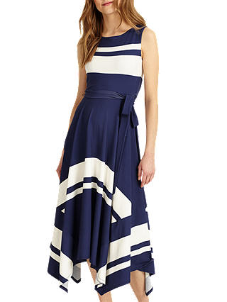 Phase Eight Winola Stripe Maxi Dress, Navy/Ivory