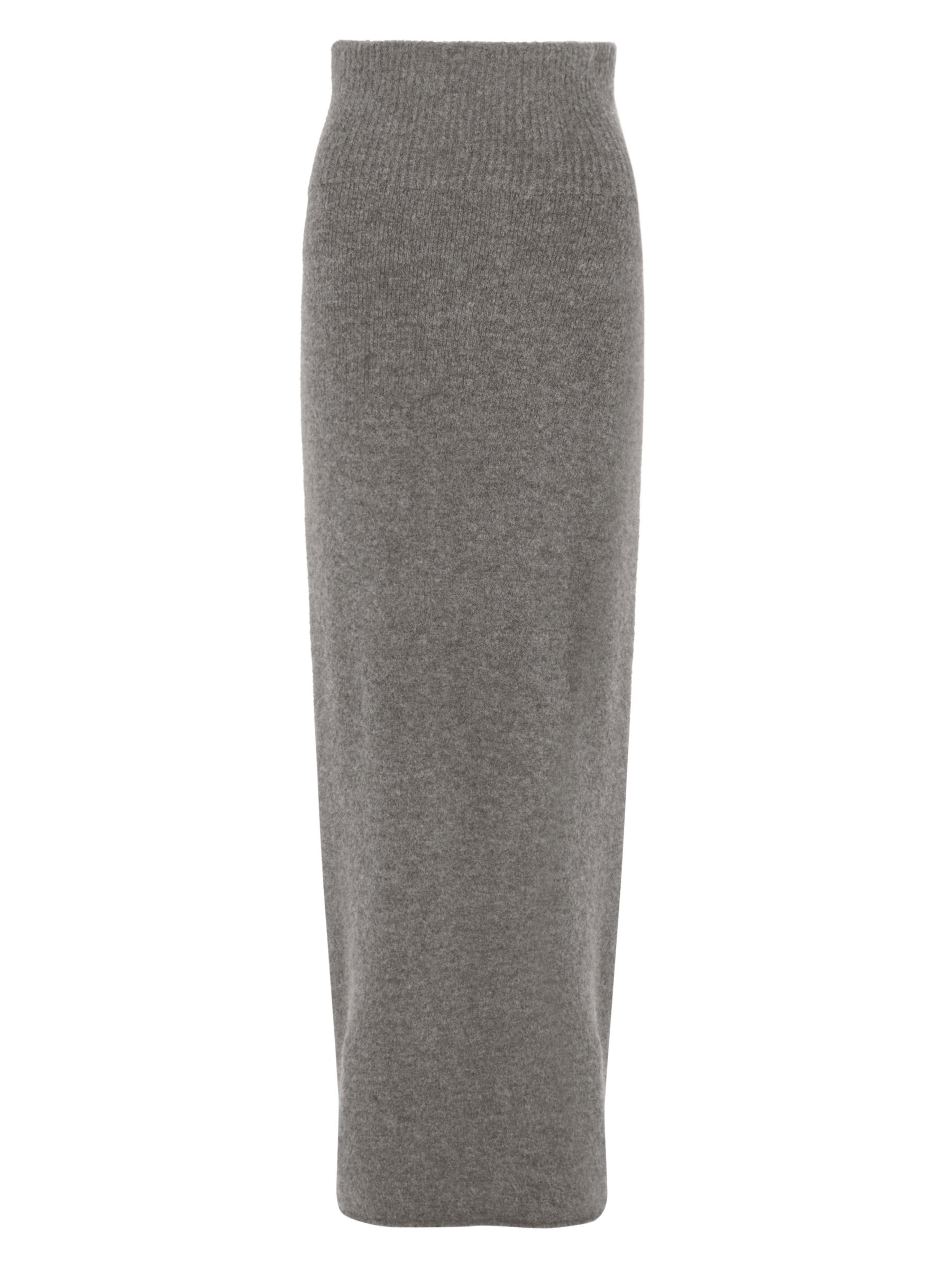 Modern Rarity Long Knitted Rib Skirt, Mink