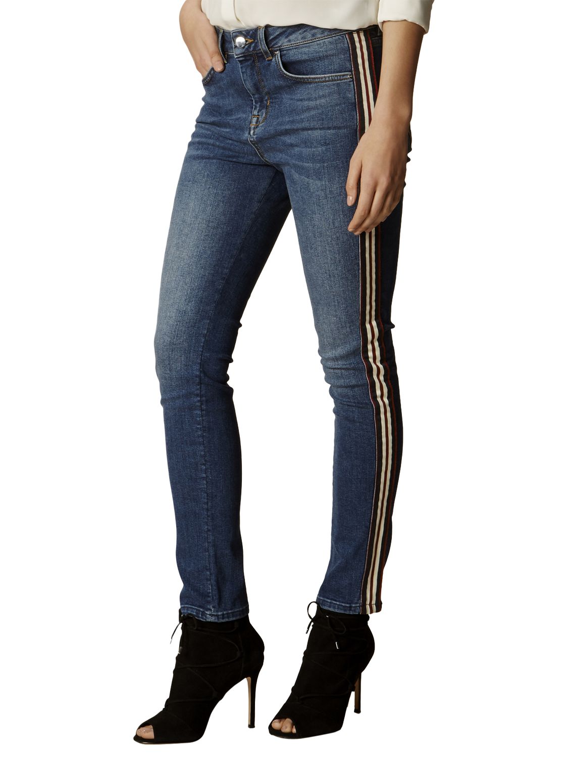 womens side stripe jeans