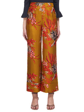 Whistles Print Silk Trousers, Gold/Multi