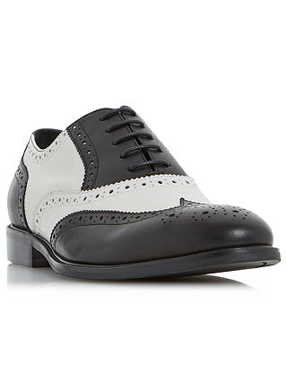 Dune Padron Leather Brogues, Black/White
