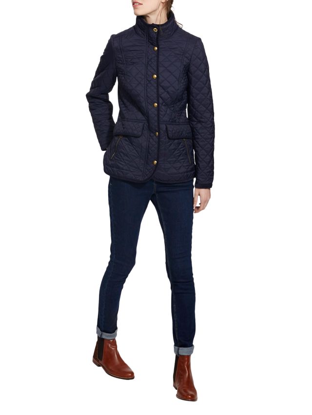 Joules navy newdale hooded quilted clearance jacket