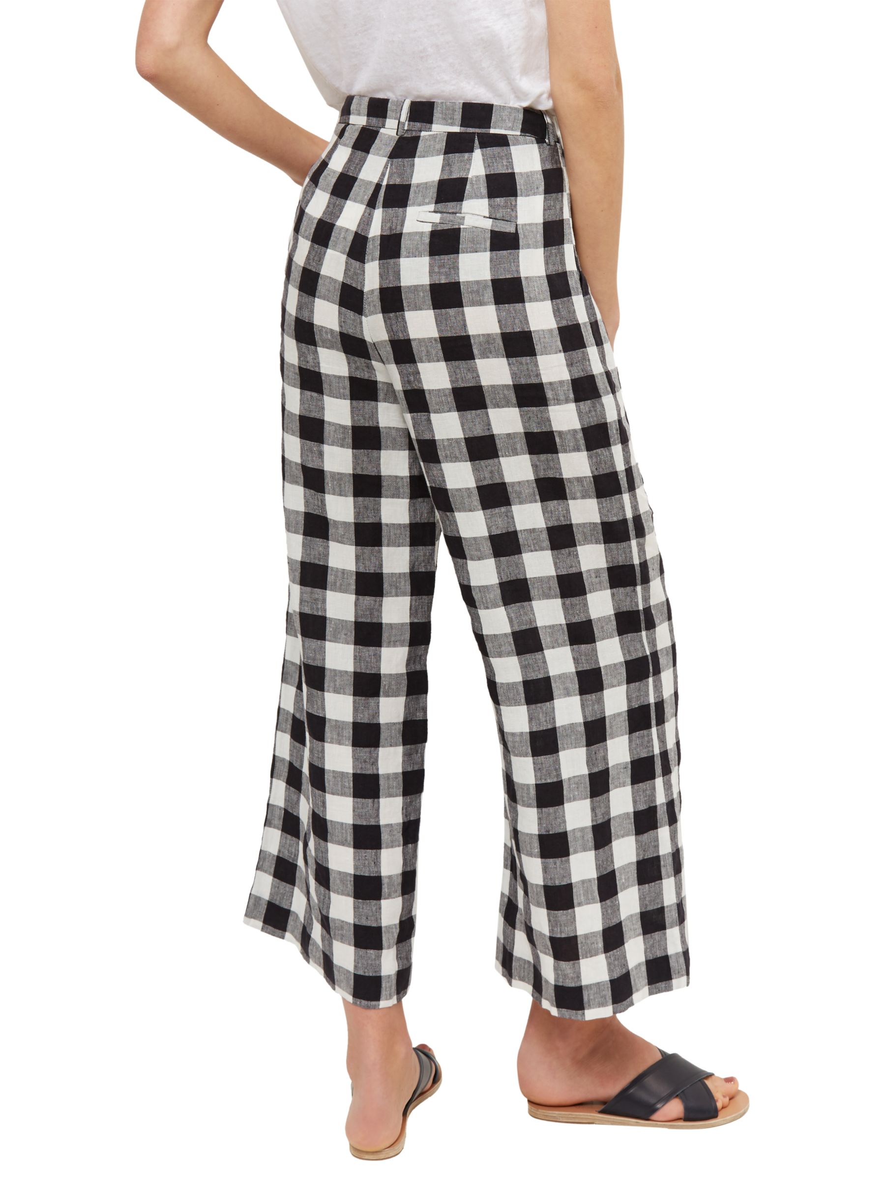 black and white cropped trousers