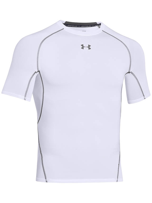 Under Armour HeatGear Armour Short Sleeve Compression Shirt, White at ...