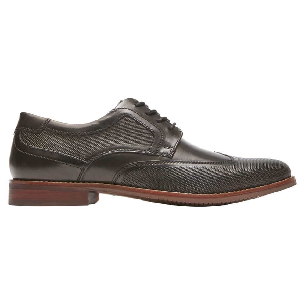 Rockport Style Purpose Perforated Wingtip Shoes, Black