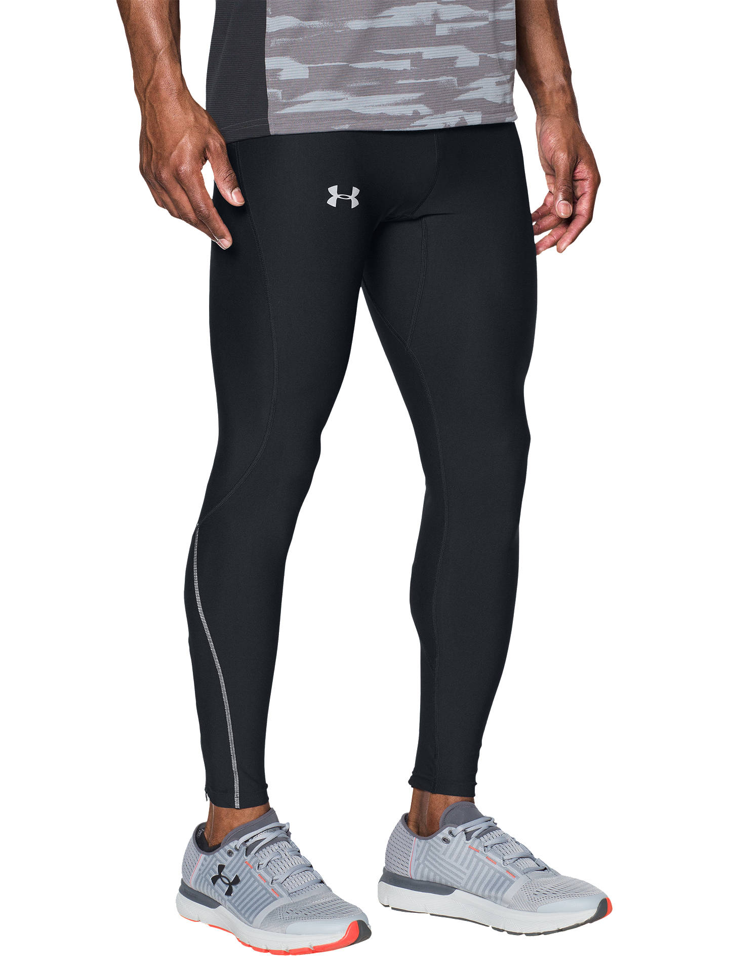 Under Armour HeatGear Armour Running Tights, Black at John Lewis & Partners