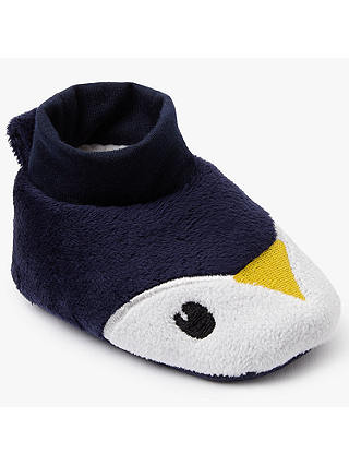 John Lewis & Partners Baby Penguin Booties, Navy